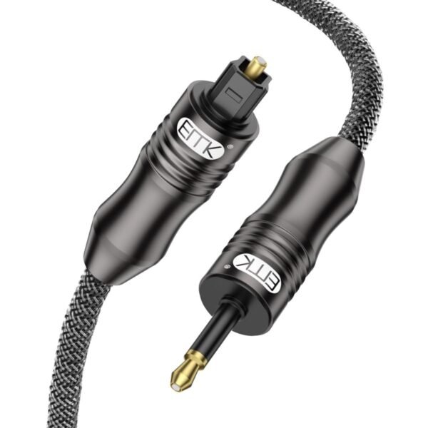 EMK Optical Cables Toslink to Mini Toslink Cable 3.5 SPDIF Fiber Optic Audio Cords Mini 3.5(NOT AUX) Joint Optical Cable for Soundbar, TV,