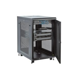 4-Post 18U Server Rack Cabinet & 19 Inch Data Rack Cabinet with Adjustable Mounting Rails RK1833BKM